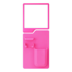 JustLiving 1Set Toothbrush and Razor Holder Removable Silicone Toiletry Organizer Toothbrush Organizer Razor Holder with Mirrors Bathroom Storage Rack Reusable Silicone Shower Bathroom Accessories