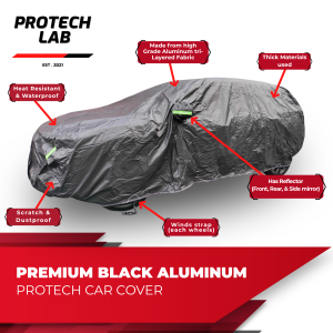 BYD Emax 7 Protech Lab - Premium 3-Layered All Weather BLACK Aluminum Car Cover