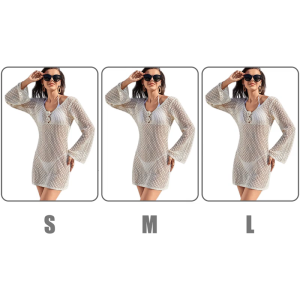 Đồ bơi nữ che phủ lên Hollow-out Crochet coverups sâu V cổ Bộ Đồ Tắm Kem chống nắng Áo sơ mi áo thun áo tắm