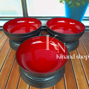 piring firal ramen tebal bulat cekung bulan 9 inch piring makan plastik dop cekung firal