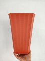Tall Square Shell Pot White/Orange V-2 (8 Inches x 12 Inches) Best for Indoor Outdoor and Rare Plants. 