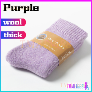 [✅SG Ready Stock] Wool Socks Extra Thick Men Women Winter Velvet Warm Fleece Socks Soft Casual Socks Cold Resistant Cashmere Socks Medium Length Socks