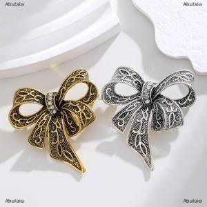[COD] Abulaia Fashion Simple Vintage Bowknot Brooches For Women Clothing Coat Corsage Accessries Gifts