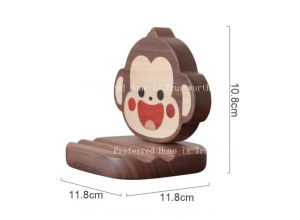 ZZSA 1 Piece Cute Solid Wood Monkey Phone Base Desktop Decoration Ornament Glasses Holder 9N5Q1