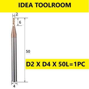 END MILL CARBIDE HRC60 4 FLUTE MILLING CUTTER 1.0/1.5/2.0/3.0/4.0/6.0/8.0MM