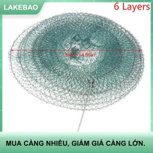 【LAKEBAO】 Lưới đánh cá 3 4 5 6 lớp lồng gấp lưới nylon nhanh khô lồng câu cá lồng tôm thép mềm Lồng cá bẫy cá