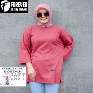 Kaos Oversize Size MLXLXXL Atasan Wanita Muslimah Over Size Lengan 3/4 Terbaru Kaos Wanita Over Size Belah Samping Jumbo Cotton Combet  Baju OversizedPremium