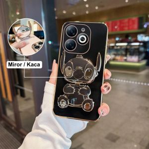 Soft Case Itel P65 A50 RS4 A70 P55 Nfc S23 S23+ Silicon Dudukan Miror Stich Plating Premium