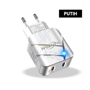 [KN ACC] BATOK CHARGER FAST CHARGING QC 3.0 LAMP DESIGN DUAL USB