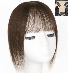 7*8-25cm 100% Human Hair Piece Black And Mocha Brown Hair Topper Hair Replacement Cover White Hair Breathable And Lightweight Wig Increase Hair Volume For Woman