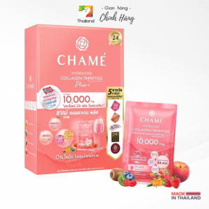 Bột uống bổ sung Collagen CHAMÉ Hydrolyzed Collagen Tripeptide Plus 10.000mg Thái Lan