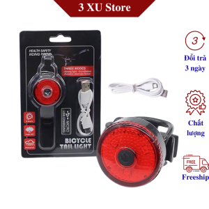 Đèn hậu LED xe đạp siêu sáng nhiều chế độ sáng thông minh chống mưa IPX-4 có kèm sạc USB - KÈM FULL HỘP XỊN