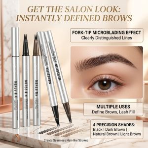 Four-Tip Waterproof Eyebrow Pen Natural Look Eyebrow Pencil Precise Hair-Like Strokes Makeup Tool
