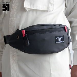 JAVA SEVEN Tas pinggang pria anti air weistbag / Bahan sintetis / Hitam SYNTETIC TOJ 004