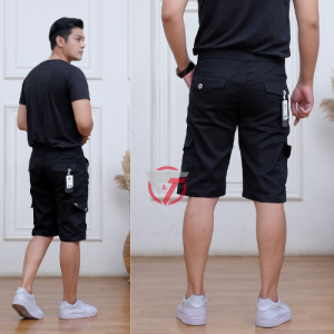 Celana pendek cargo tempel pria