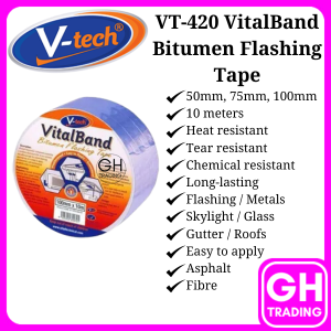 V-tech Waterproof Tape Waterproof 防水胶 Penampal Atap Bocor Gam Paip Bocor Aluminium Tape Gam Bumbung bocor