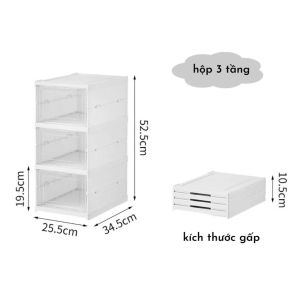 Hộp để giày dép đa năng có thể gấp gọn tiện lợi Chất liệu nhựa PP và PET độ bền cao