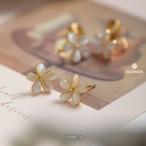 Bông tai nữ chuôi bạc 925 Eleanor Accessories hình hoa năm cánh phụ kiện trang sức khuyên tai 8178