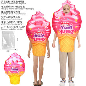 Ice cream ice cream cosplay costume halloween childrens show ice cream cone cartoon doll costume holiday gift