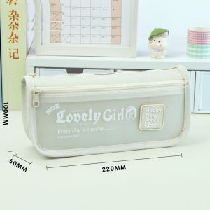 Túi bút hộp bút Lovely Girl chất liệu vải canvas dung tích lớn HOPBUTCOOL11