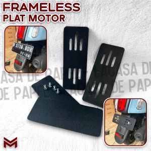 Frameless Plate / Frameless License Plate / Dudukan Plat Motor Tanpa Frame Panjang 25cm Lebar 9cm Universal PLATE FRAMELES COVER PLAT NOMOR cbr fazzio beat scoopy thunder cbr nmax aerox vario freme dudukan plat nomor tempel beat deluxe stylo 160 vario new