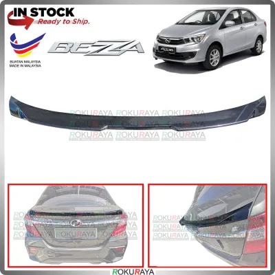 [BLACK] Perodua Bezza Gear Up Add On Ducktail ABS Plastic Rear Bonnet Trunk Boot Lip Spoiler Car Local Accessories Parts