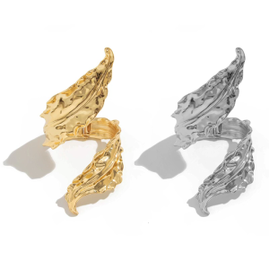 Stylish Sturdy Metal Leaf Designs Bracelet Symbolizing Life and Nature Accessory for Gifting and Celebrations