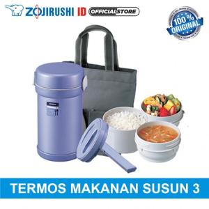 Zojirushi SL-NC09 AA Lunch Jar Set Set Tempat Makanan Susun 3 - Blue