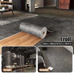 SJJL Self-Adhesive Vinyl Wallpaper 3M×40cm Concrete Texture Foam Wall Panels Decoration Thickened Waterproof Wall Stickers Home