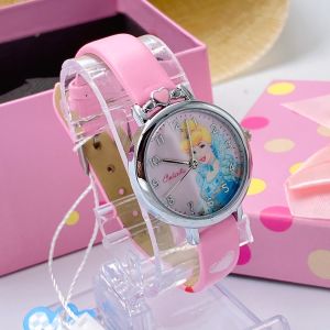 นาฬิกาข้อมือเด็กผู้หญิง ลายแฟชั่น Cinderella Princess สายยาง มีสองสี
