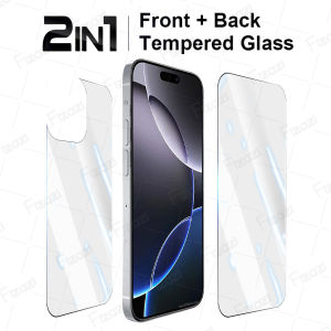 2-in-1 Front Back HD Clear Tempered Glass For iPhone 17 Air 16 Pro Max 16e 15 Pro Max 14 Pro Max 11 12 13 Pro Max Plus Mini Protective Glass Screen Protector Film