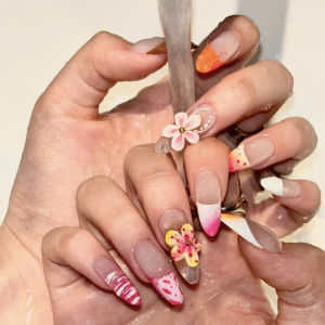 [fenggongshuode] 1 3Pcs Lily Flowers Nail Carving Mold 3D Silicone Hawaii Hibiscus Flowers Petals Modeling Templates Clear Nail Tools