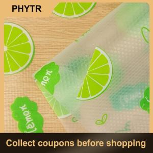 【PHYTR】 4Pcs Waterproof Refrigerator Liner Set Moisture-Proof Non-Slip Washable Reusable EVA Material Novel Lemon Pattern