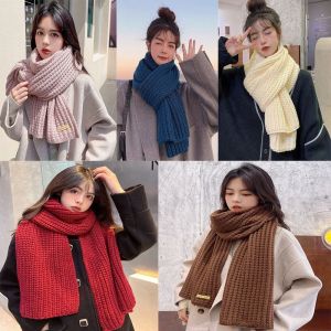 SSVFED Thickening Thermal Neck Warmer Fashion Windproof Knitting Scarf Couple Warm Neck Cover Bib Warm Tube Men Women