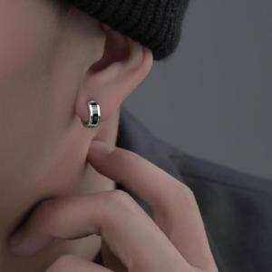 Fashion Vintage Hip Hop Punk Copper Stud Piercing Hoop Earrings For Women Men Circle Pendient Ear Jewelry Black Color