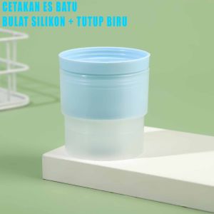 Cetakan Bola Es Batu / Cetakan Bulat Es Batu / Cetakan Es Silikon + Tutup / 1pcs