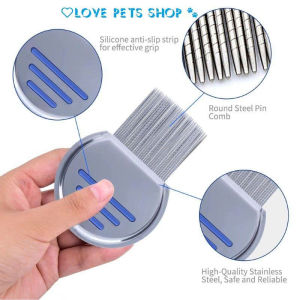 Lược chải ve rận bọ chét cho Chó Mèo răng dài bằng thép không gỉ - Love Pets Shop