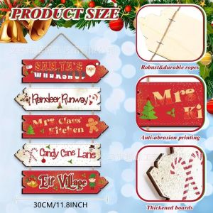 SOULLOV Rustic Christmas Door Sign Vintage Tiered Hanging Welcome Board Holiday Hanger Eco-friendly Wooden Plaque Porch