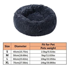 CRUSHES Soft Pet Cat Bed Pad Faux Fur Plush Warm Sleeping Bed Donut Round Dog Calm Bed for Small Dog and Cat