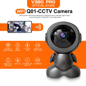 V380 Pro Cctv Camera for house Smart Camera HD 1080P | 360° Vision | Infared Night Vision | AI Human Detection Wifi CCTV 360 Pan/Tilt