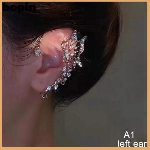 Bopin Fashion Sparkling Elf Butterfly Ear Cuff Without Clip Earrings Elegant Ear Clip For Women Exquisite Ear Cuff Wedding Jewelry