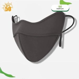 Khẩu Trang Lụa Mát 5D Lót Lông Cừu Khung Định Hình Chống UV UPF 50+ Chống Nắng Giữ Ấm Thoáng Khí