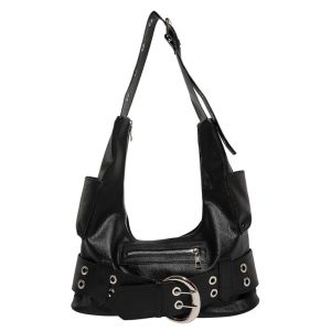 DYJKOUG Spicy Girl Rivet Shoulder Bag Metal Stud Punk Style Tote Bag Trendy Sweet Cool Underarm Bag Lady
