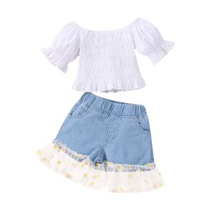 (LOLI-JKT) BS-249 SET ANAK CEWEK TOP DAISY + CELANA DENIM SIZE 90-140