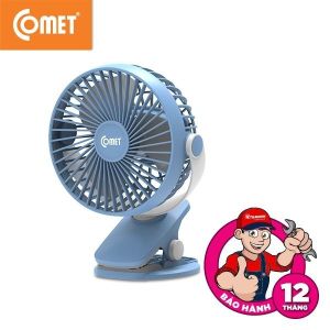 Quạt Sạc Tích Điện Mini Kẹp Bàn Comet CRF0705 5W Đế Kẹp Xe Đẩy Hoặc Để Bàn Xoay 360 Độ