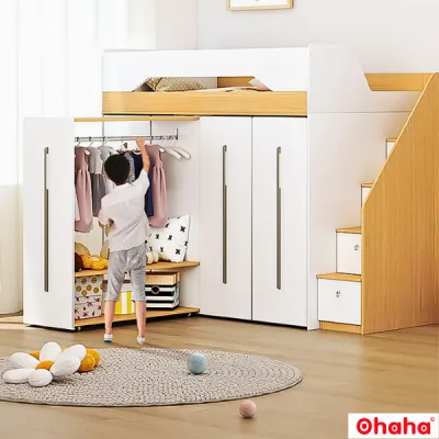 [ Freeship HCM] [ Trả góp 0%] Giường tầng thông minh Ohaha kết hợp tủ áo - GTTM014