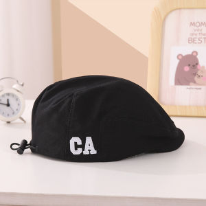 Solid Color Baby Forward Hat Spring Kids Thin Beret Cotton Breathable Boy Girl Peaked Cap Fashion Western Versatile Reverse Hat