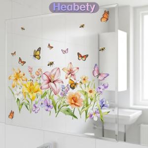 Heabety Hoa Tường Sticker Cho Phòng Tắm Có Thể Tháo Rời Tự Dính Hoa Bức Tranh Tường Trang Trí Nội Thất Không Thấm Nước Nhà Bếp Chậu Rửa Gạch Nghệ Thuật Nhà DIY
