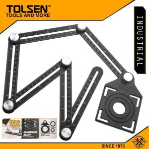 Tolsen Aluminum Alloy Multi Angle Measuring Six Fold Ruler (17.5cm) 41045 For Tiles or Wood