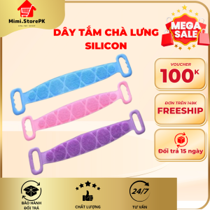 Dây tắm cọ chà lưng silicon 2 mặt-phụ kiện nhà tắm